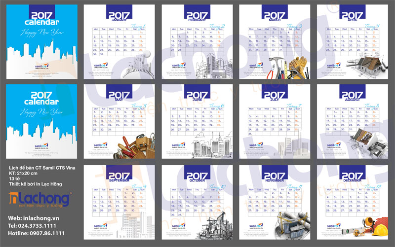Mẫu thiết kế lịch bàn Samil