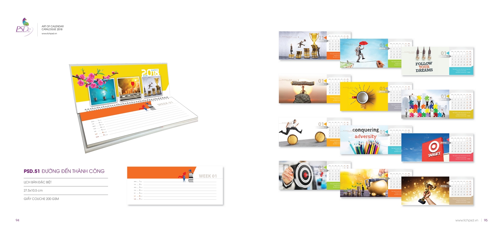 Mẫu lịch bàn phôi 2018